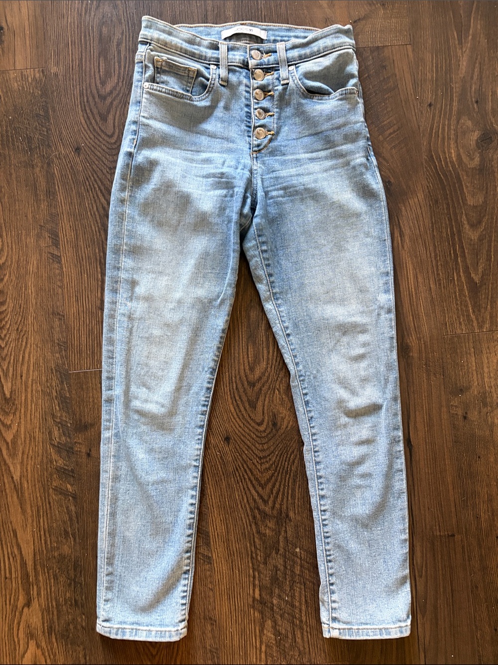 Joe’s Jeans High-Rise Light Blue Button-Fly Skinny Jeans W 25